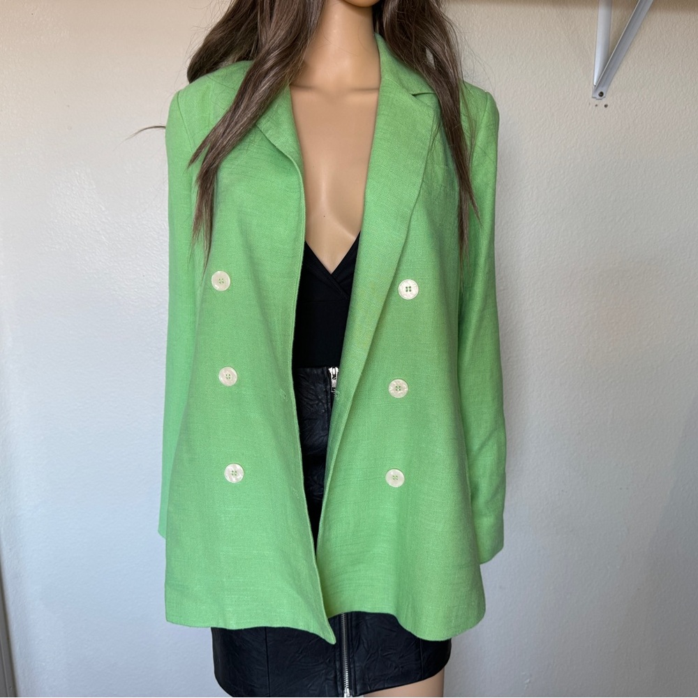 NWOT HOUSE OF HARLOW Green Blazer Women’s Oversized Blazer Sz S Summer Jacket
